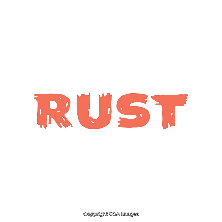 Rust-Themed Minimalist Text Illustration in a Bold Orange Hue