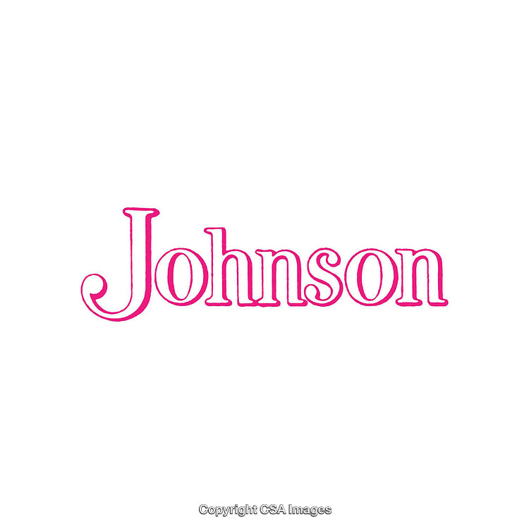 Elegant Pink Script Typography Displaying the Name Johnson on White Background
