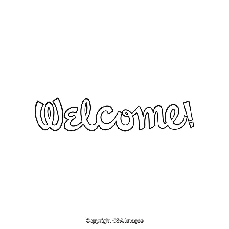 Black and White Handwritten Welcome Text with Looping Font Style