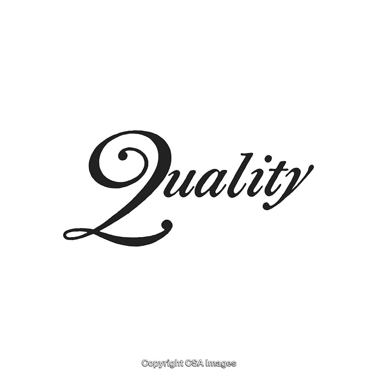 Elegant Calligraphic Typography Depicting the Word Quality in Bold Stylized Script