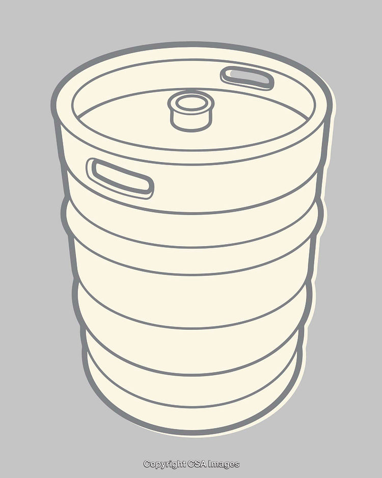 Illustration of a Metal Barrel in Minimalist Line Art Style