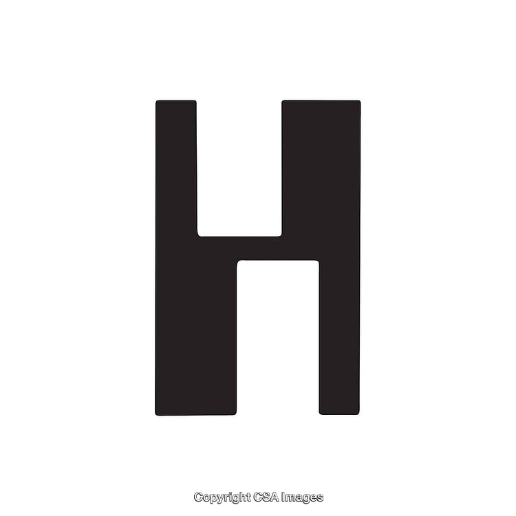 Minimalistic Black Letter H on a White Background