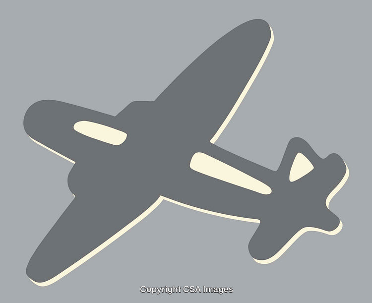 Gray Silhouette Airplane Illustration with Minimalist Design