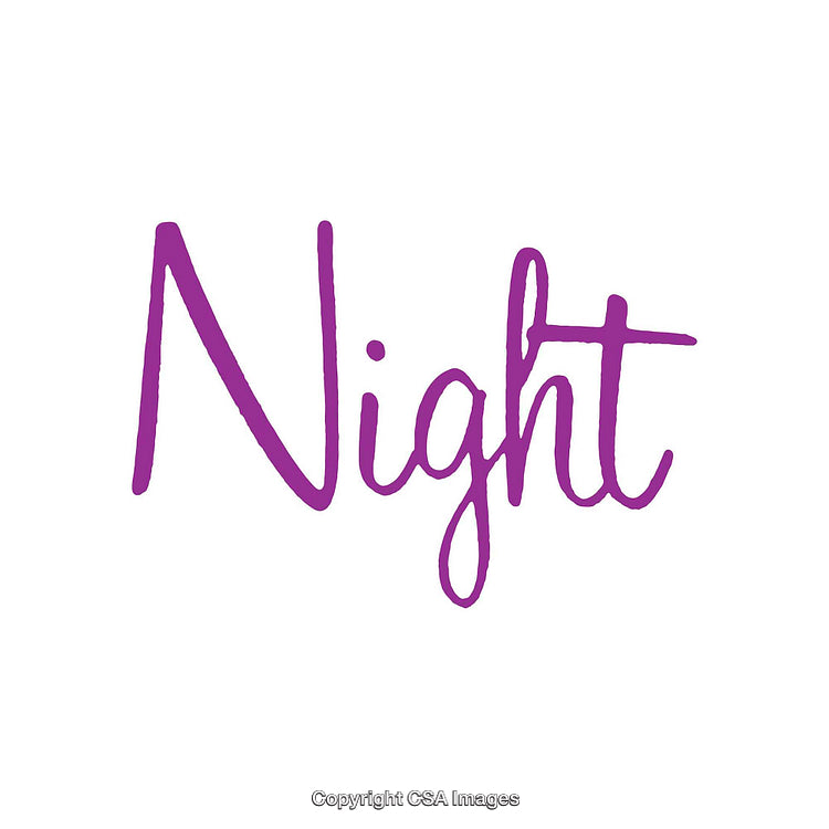Purple Night Text on a Clean White Background