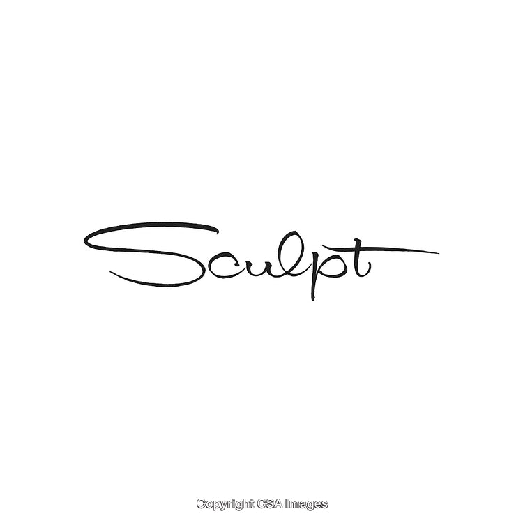 Elegant Calligraphy of the Word Sculpt in Stylish Black Outline