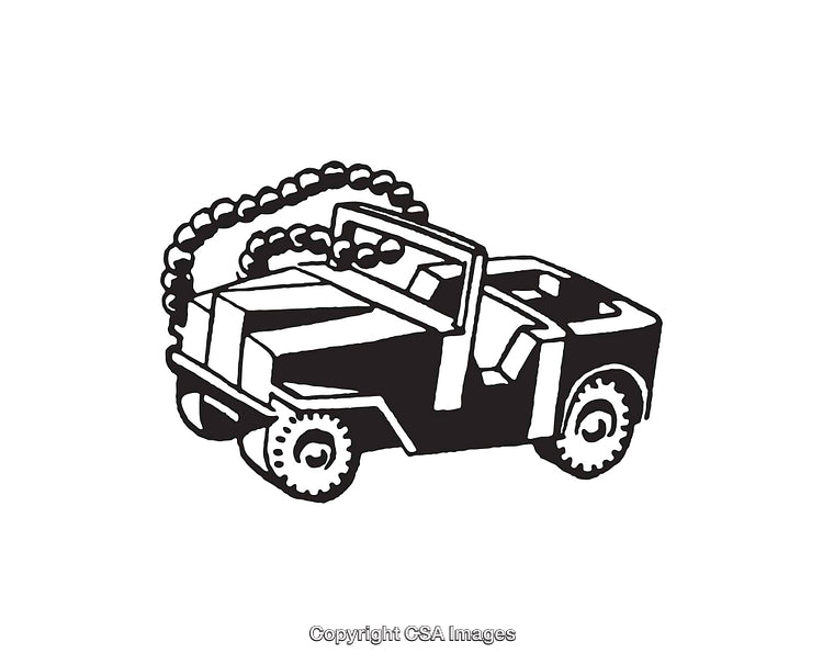 Black and White Illustration of an Off-Road Vehicle