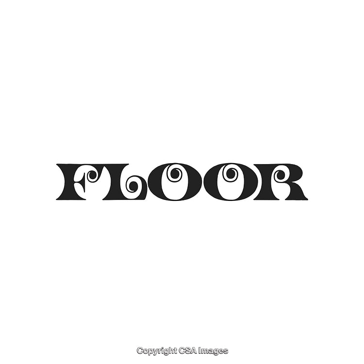 Bold Stylized Typography Featuring the Word 'Floor' in Retro Font Design