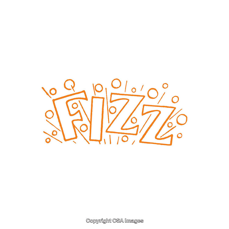Creative Orange Fizz Text Illustration Featuring Fun Hand Drawn Design Elements