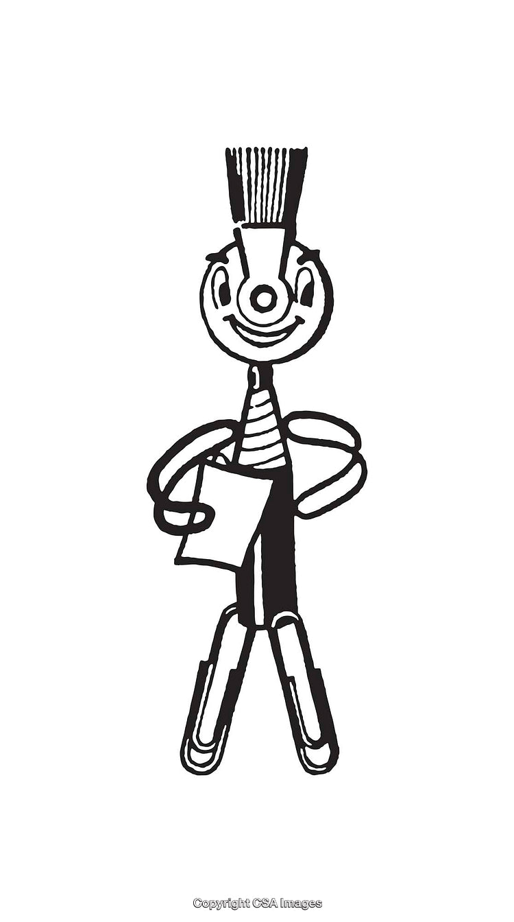 Creative Line Art Of A Character Made From Everyday Items
