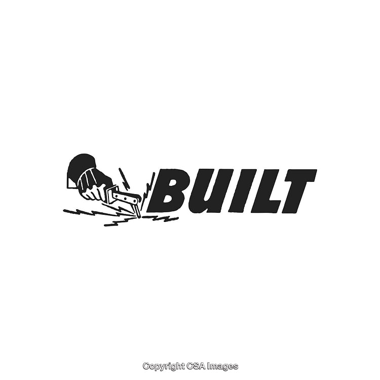 Industrial Design Logo Depicting Worker Handcrafting Metal with Sparks