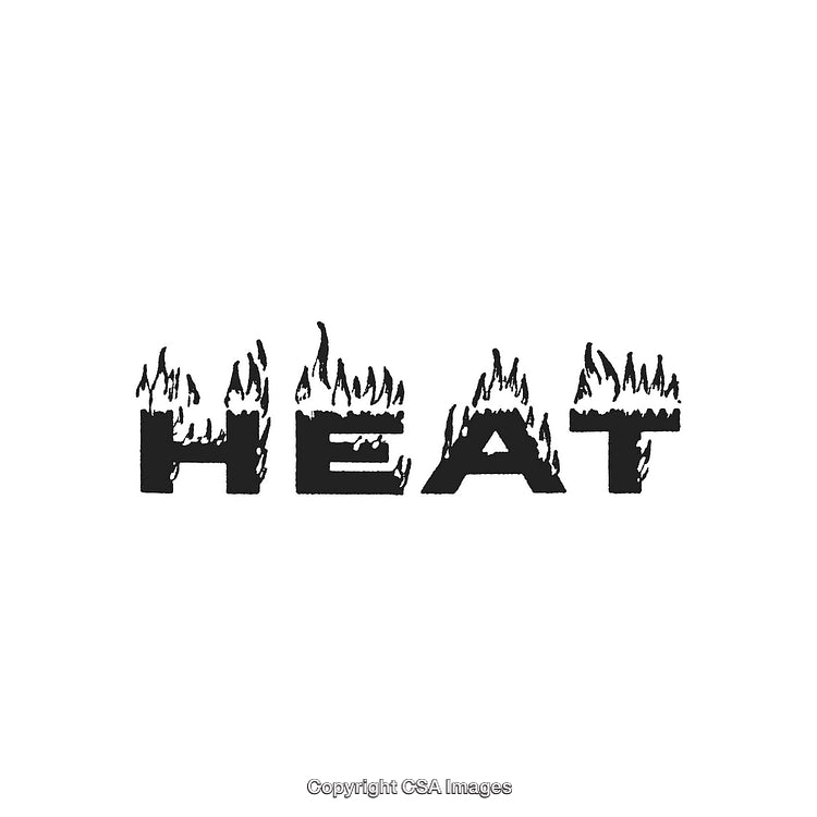 Creative Typography Depicting Word 'Heat' with Flames in Modern Design