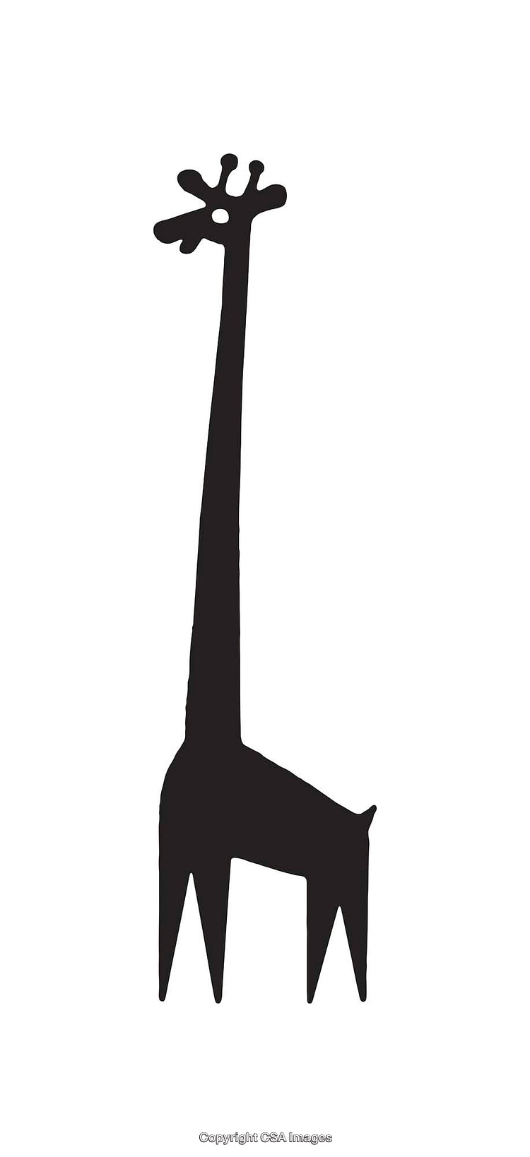 Abstract Black and White Icon of a Stylized Giraffe Profile