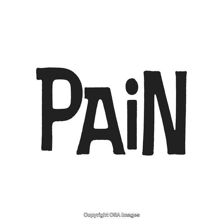 Bold Text Depicting Pain on a Minimalist White Background