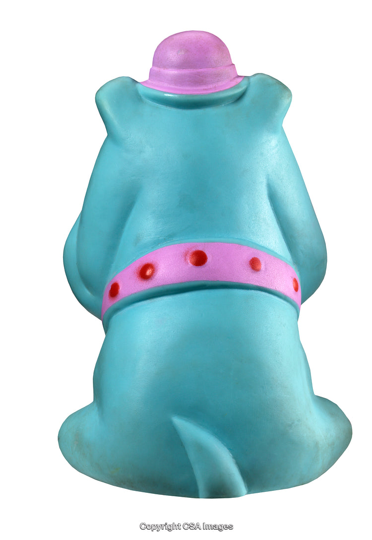 Colorful Plastic Toy Bear with Pink Accessories in Rear View