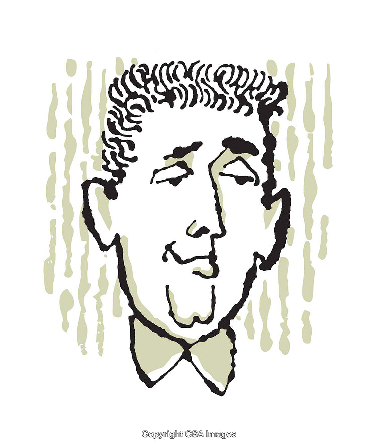 Retro Styled Illustration of a Smiling Face in Light Green and Black