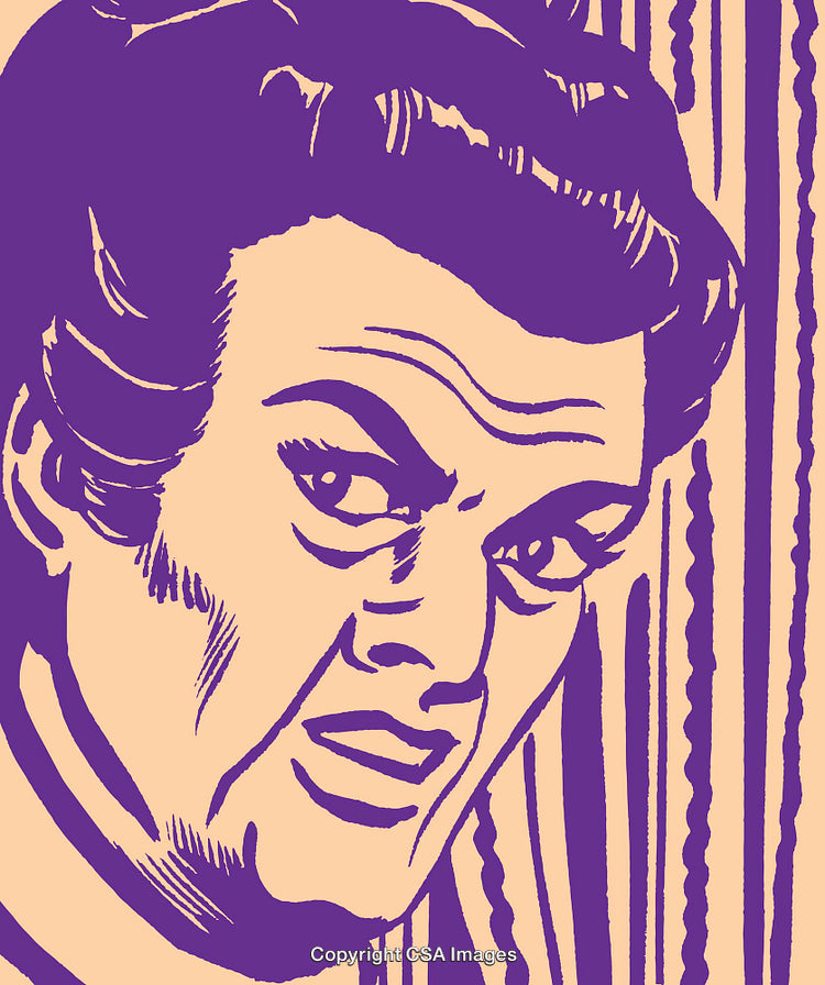 Retro Pop Art Style Illustration of a Person with an Intriguing Expression