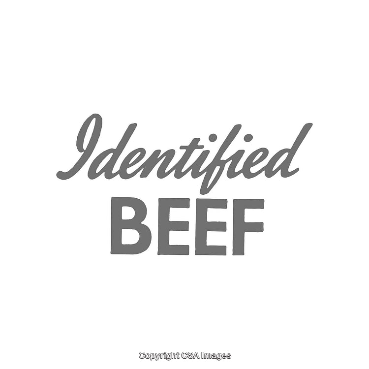 Monochrome Typography Artwork Highlighting "Identified Beef" Phrase in Bold Font