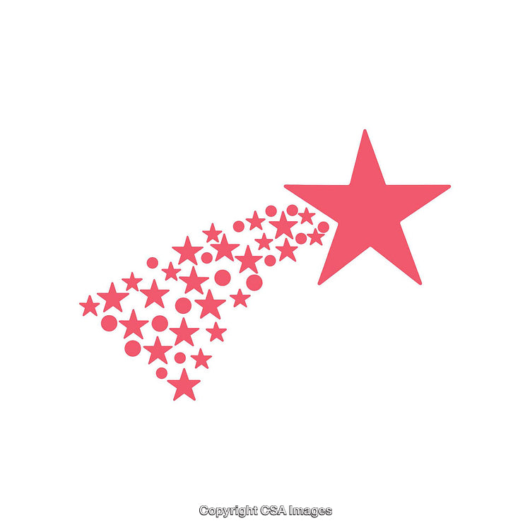 Pink Shooting Star With Sparkle Elements And White Background