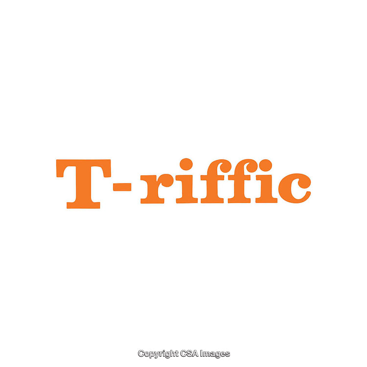 Orange Text Design Featuring the Word "T-riffic" on White Background