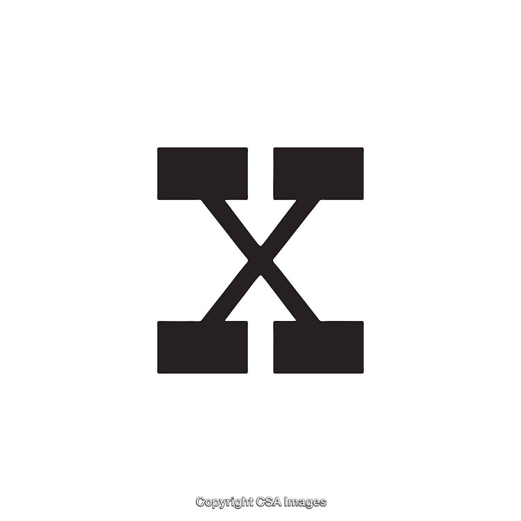 Stylized Black Letter X Design on White Background