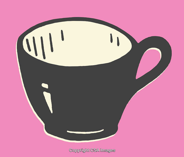 Minimalist Line Art Mug Illustration with Pink Background