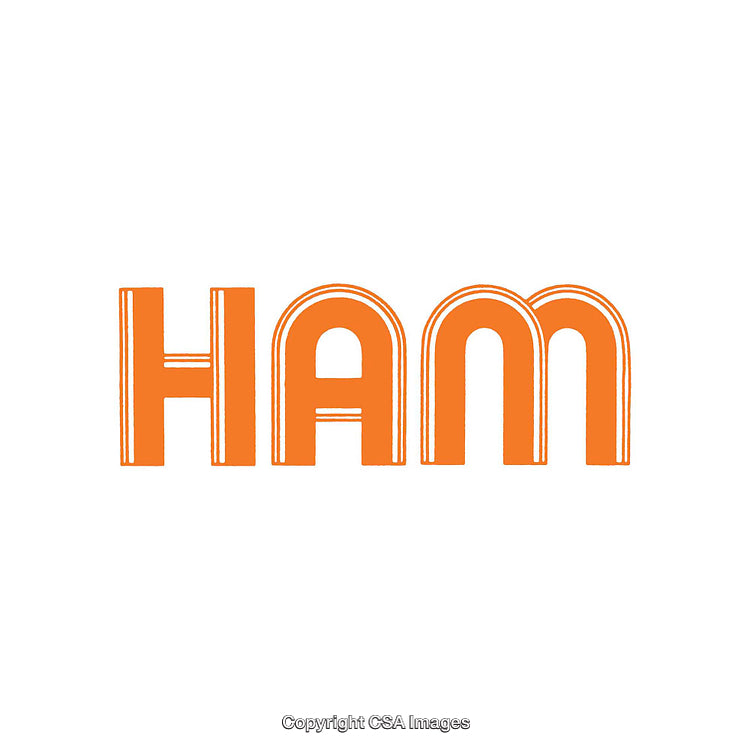 Bold Orange Text Artwork on a White Background