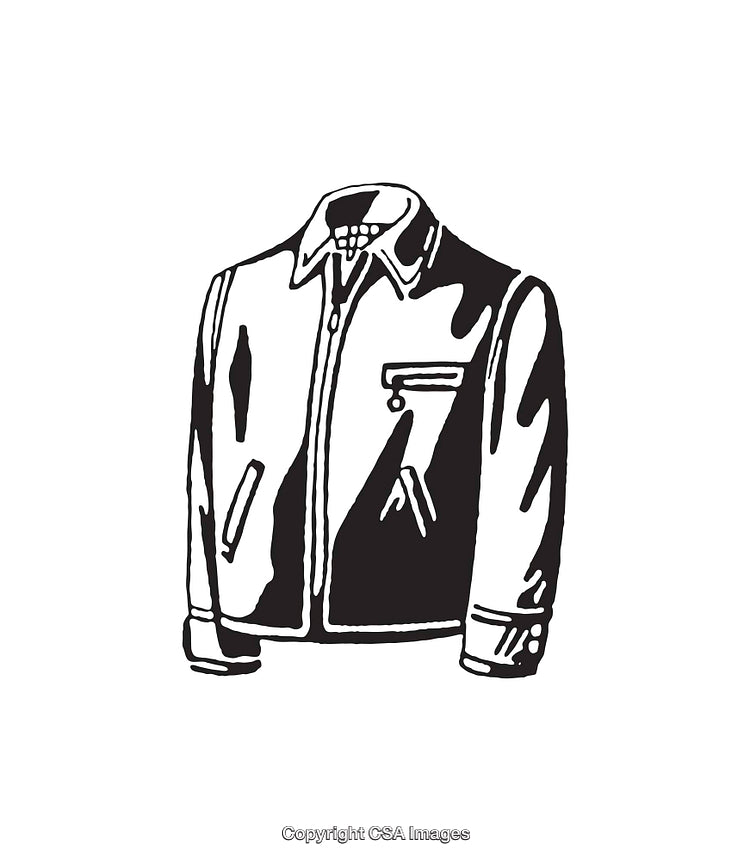 Stylish Black And White Line Art Illustration of a Jacket