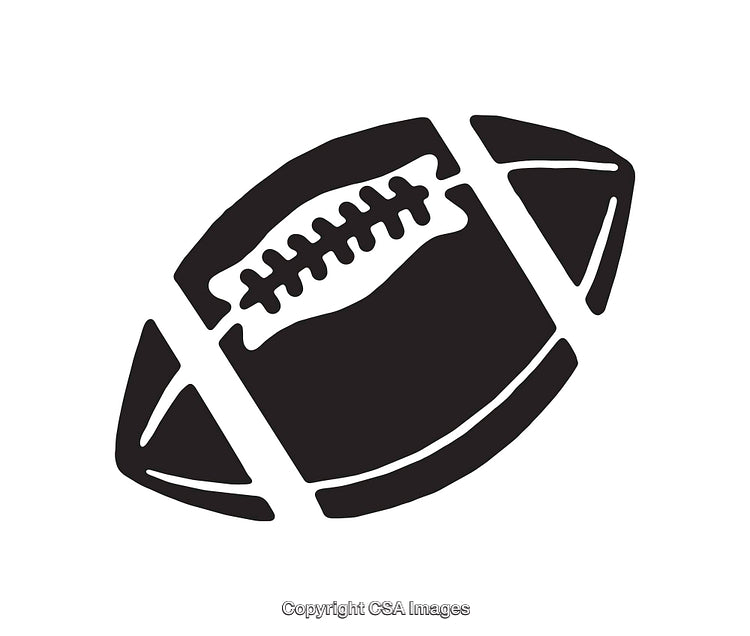 Silhouette Illustration of an American Football in Minimalist Line Art