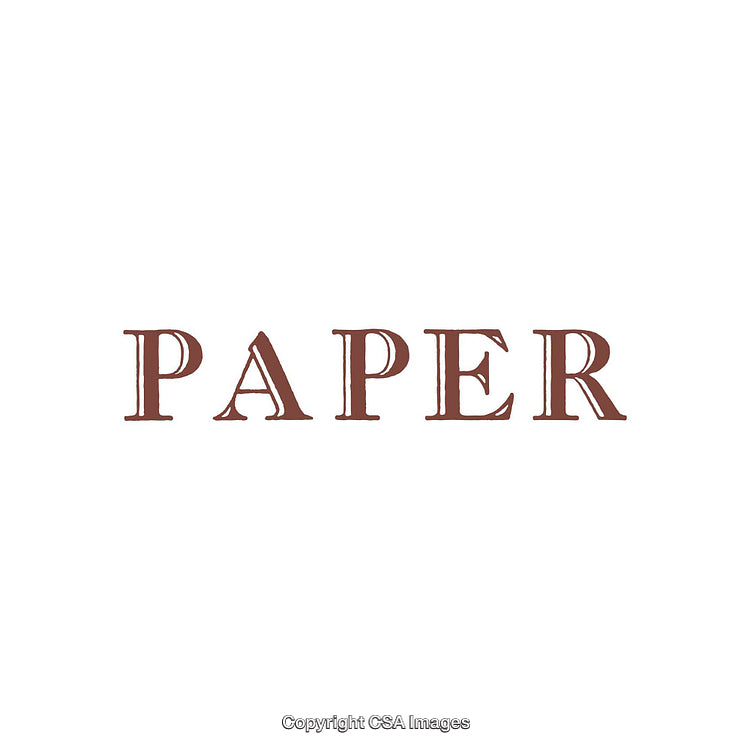 Minimalistic Brown Text Display on White Background Featuring Paper Typography