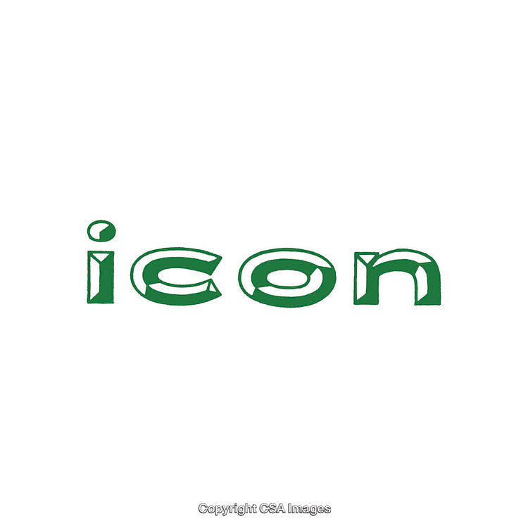 Stylized Green Text Design on White Background with Geometric Shape Motifs