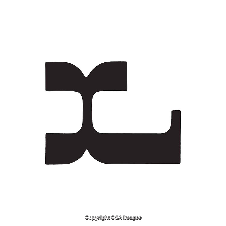 Abstract Black Symbol of the Letter L on White Background
