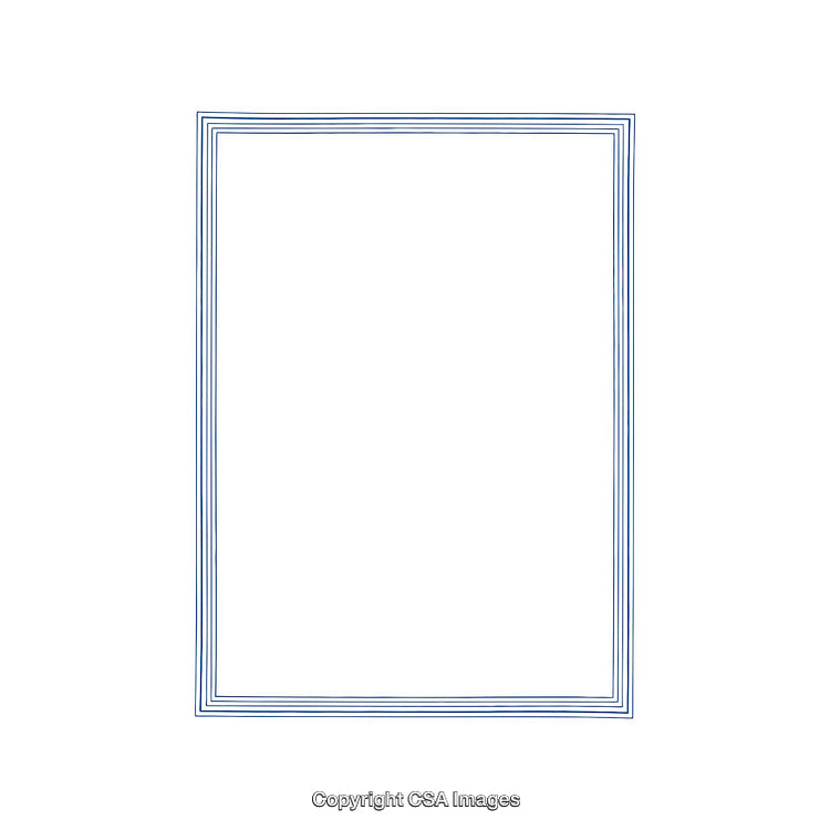 Minimalist Blue Line Frame on White Background for Design or Template Use