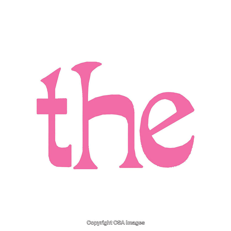 Pink Word Art Typographic Design on a White Background
