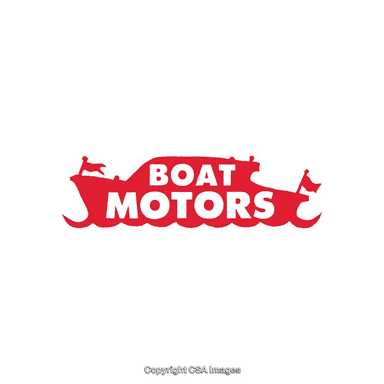 Red Boat Motors Silhouette Logo with Nautical Themed Design Elements