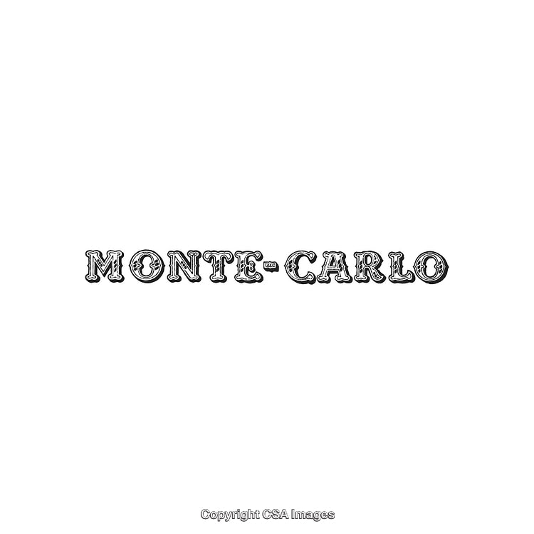 Elegant Text Art with Monte Carlo Styled Font on White Background