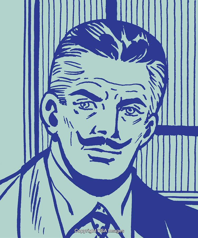 Vintage Retro Art of a Confident Manline Illustration