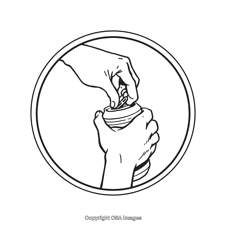 Illustration of Hands Opening a Beverage Can with Line Art Style