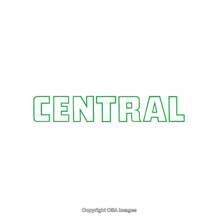 Minimalist Central Text with Bright Green Outline on White Background
