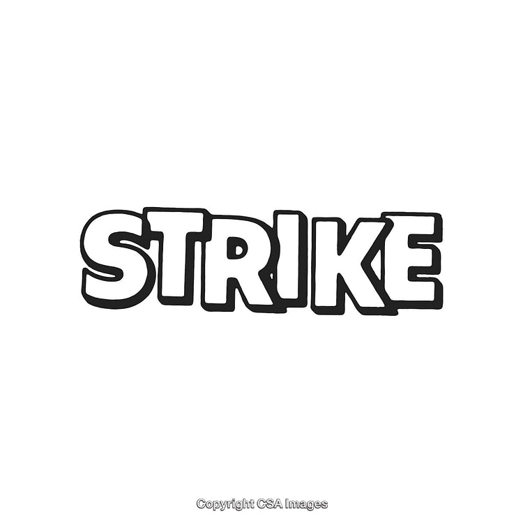 Bold Strike Typography Designed in Black and White for Protest Representation