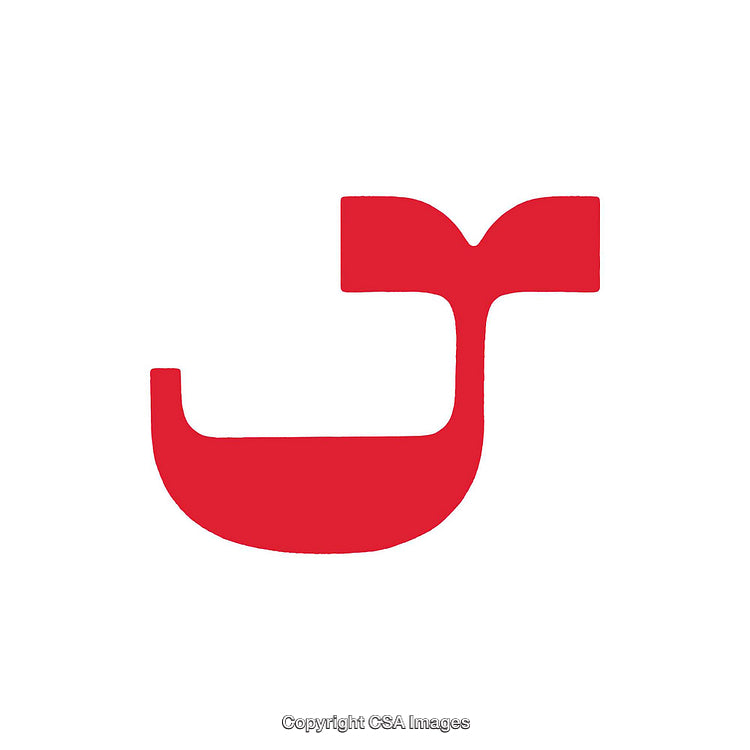 Red Letter J Design on a Clean White Background