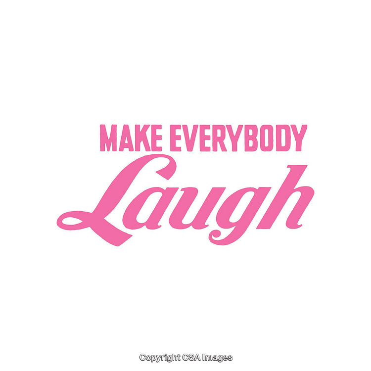 Inspirational Pink Typography Artwork Featuring Motivational Words About Laughter and Positivity