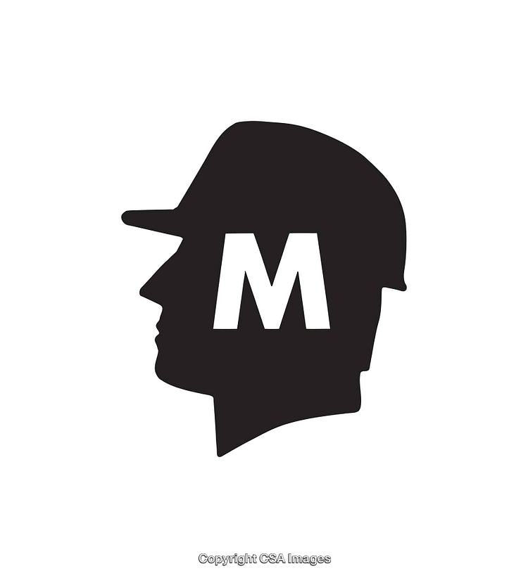 Silhouette of a Profile with M Letter Design Element