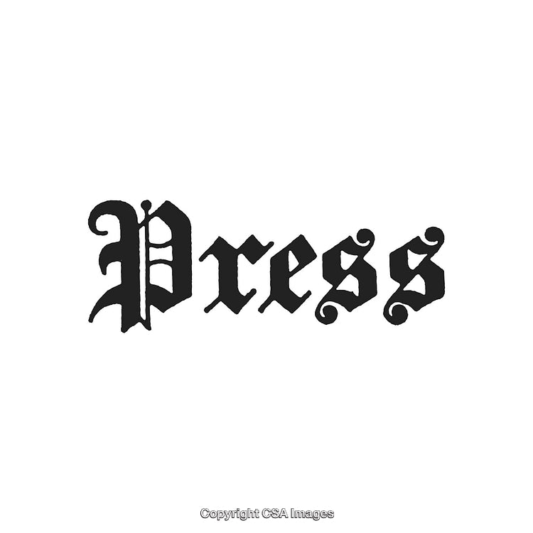 Elegant Blackletter Typography Featuring the Word 'Press' in a Decorative Style