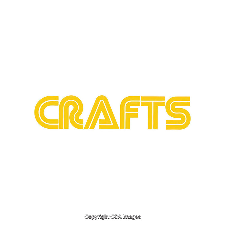 Bold Yellow Crafts Text Design on White Background