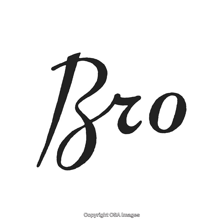 Artistic Calligraphy Display of the Word 'Bro' in Black Script