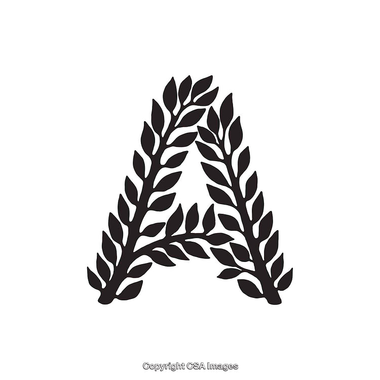 Elegant Letter A With Decorative Leaf Design