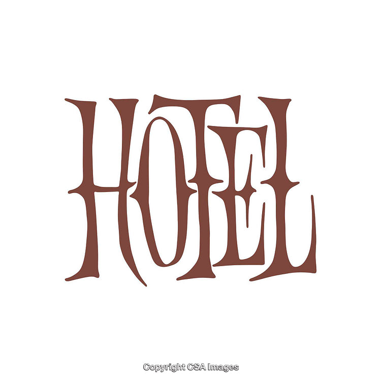Vintage Themed Typography Design Featuring The Word 'Hotel' in Stylish Font