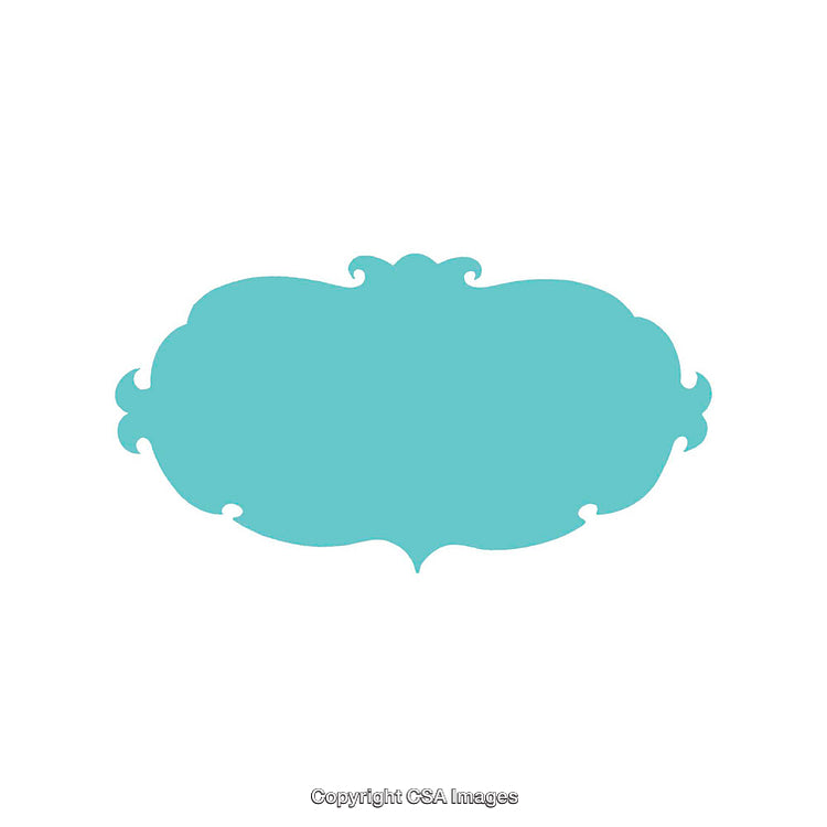 Elegant Turquoise Ornamental Shape on Clean White Background