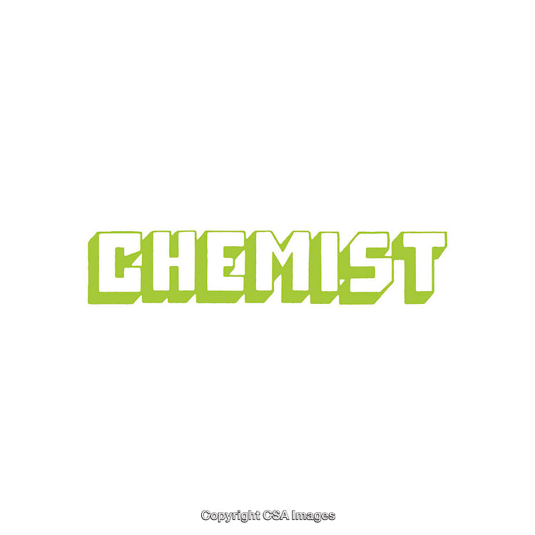 Green Chemist Typography Logo on White Background for Science and Pharmacy Themes