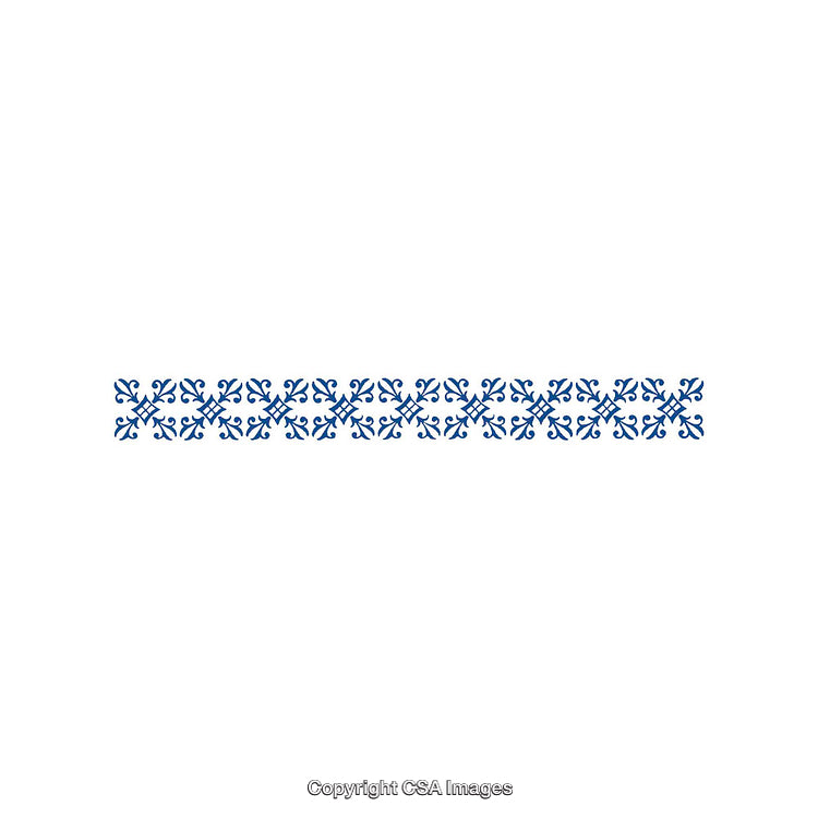 Elegant Blue Decorative Border Seamlessly Displayed on a White Background